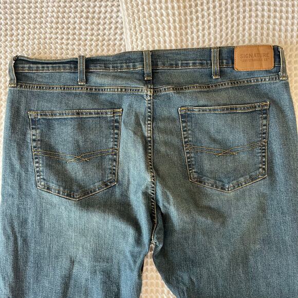 Signature Levi's S51 Straight Fit Jeans Men’s 42x30 Blue Medium Wash Denim - Picture 7 of 8